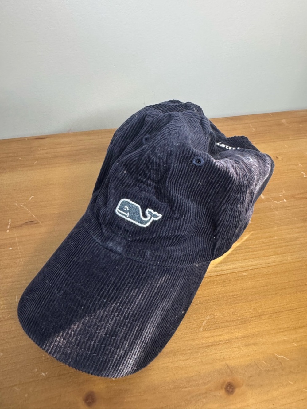 Vineyard Vines Navy Corduroy Whale Hat with White Embroidery - Picture 2 of 5